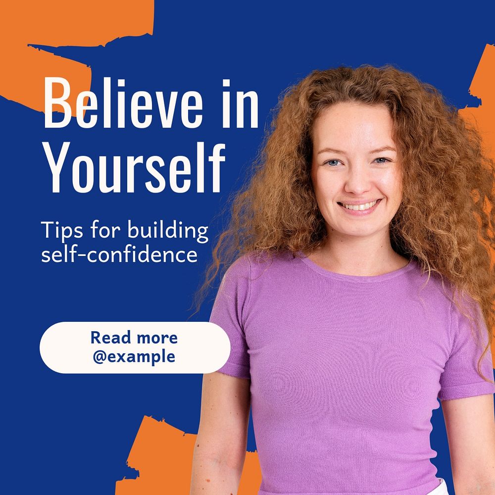 Believe in yourself Instagram post template, editable text