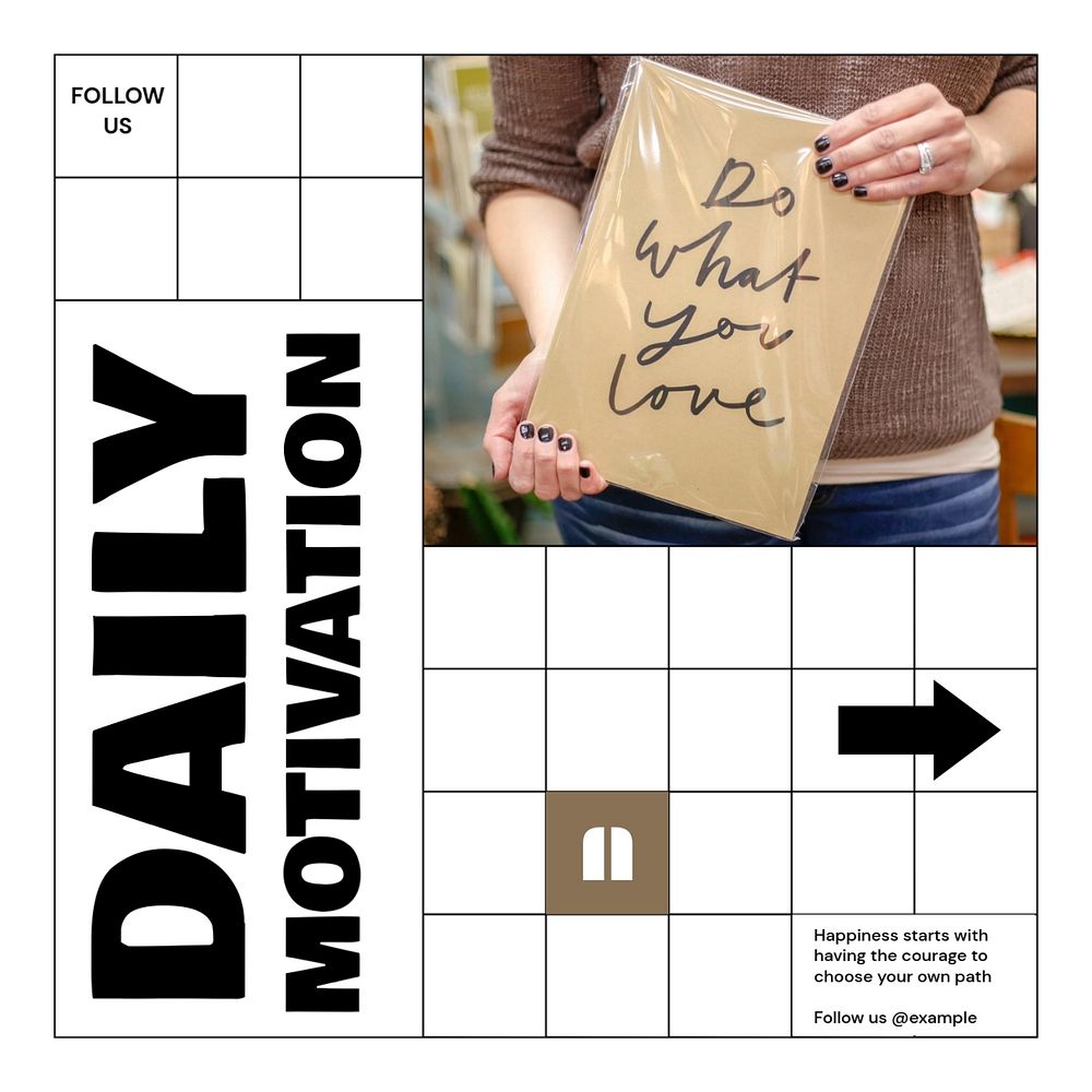 Daily motivation Instagram post template, editable design