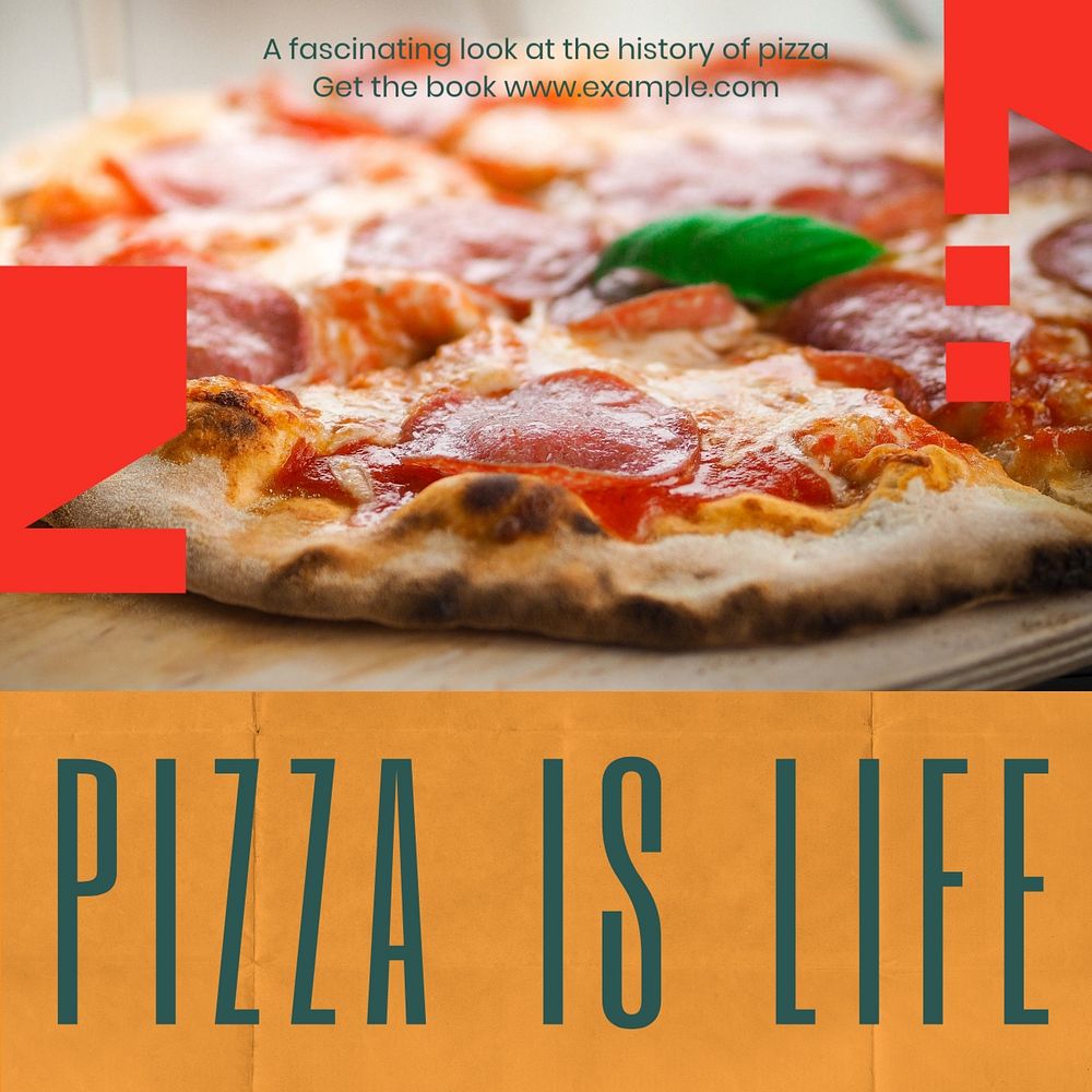 Pizza Instagram post template, editable design