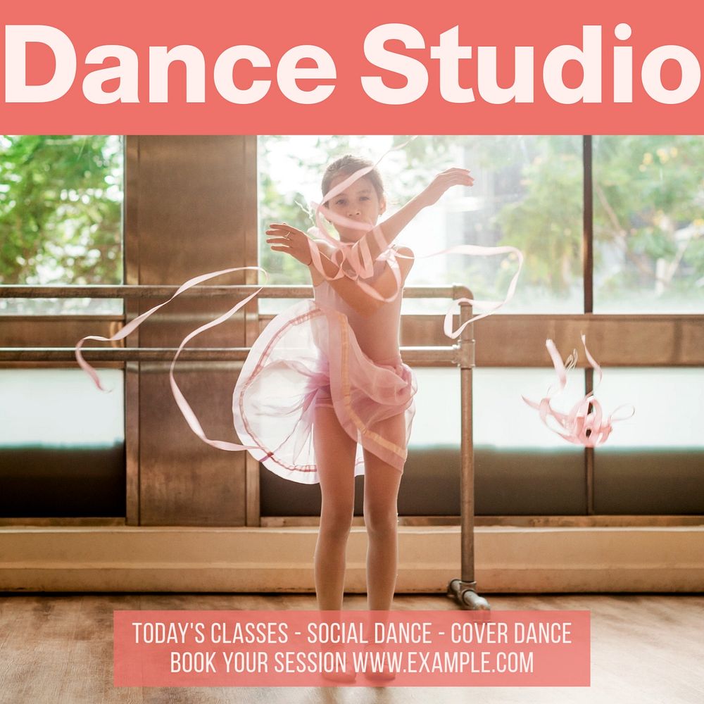 Dance studio Instagram post template, editable design