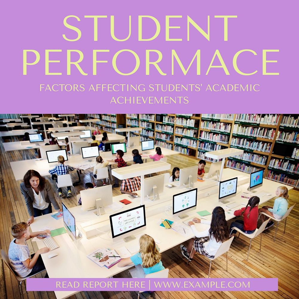 Student performance Instagram post template, editable design