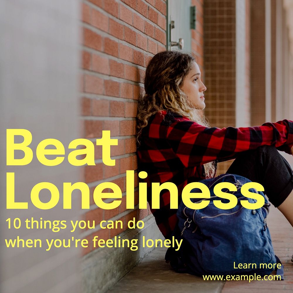 Beat loneliness Instagram post template