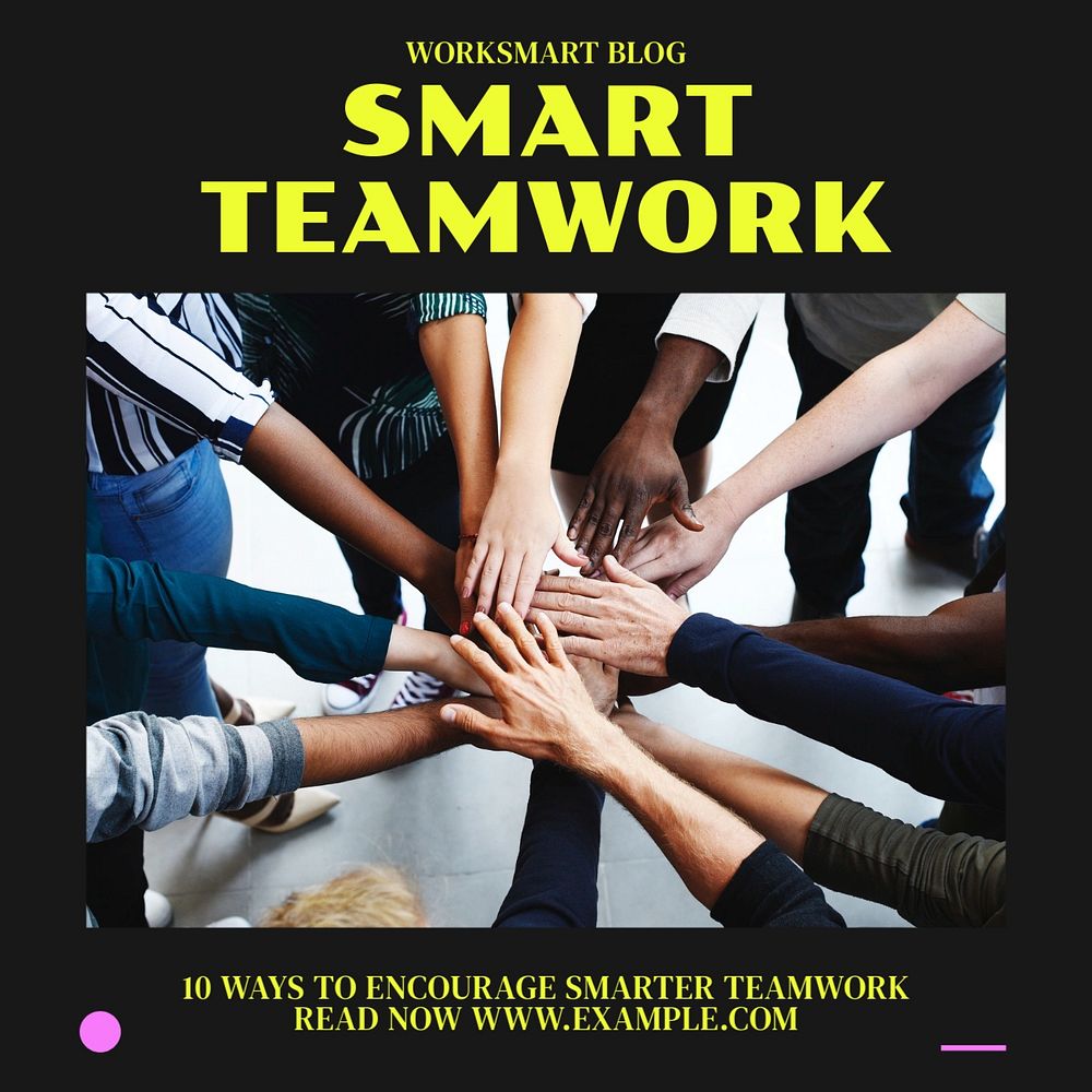 Smart teamwork Instagram post template, editable design