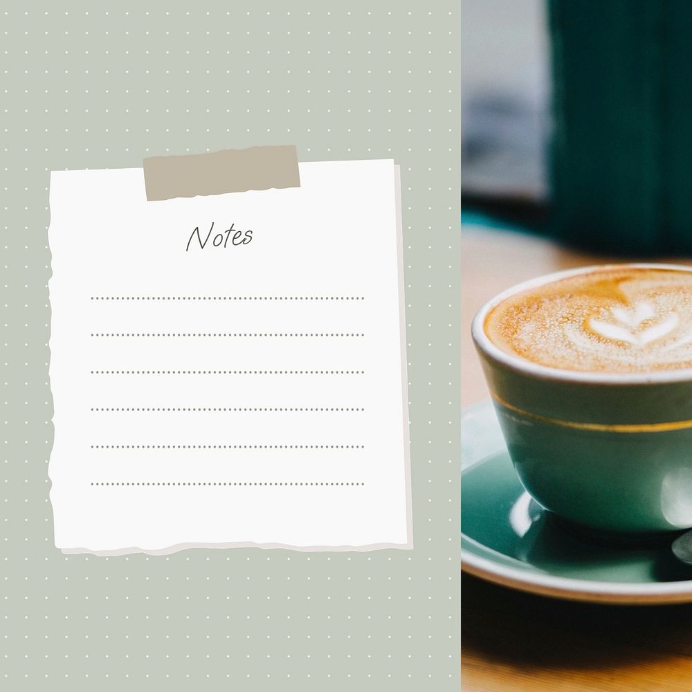 Blank notes Instagram post template, editable design