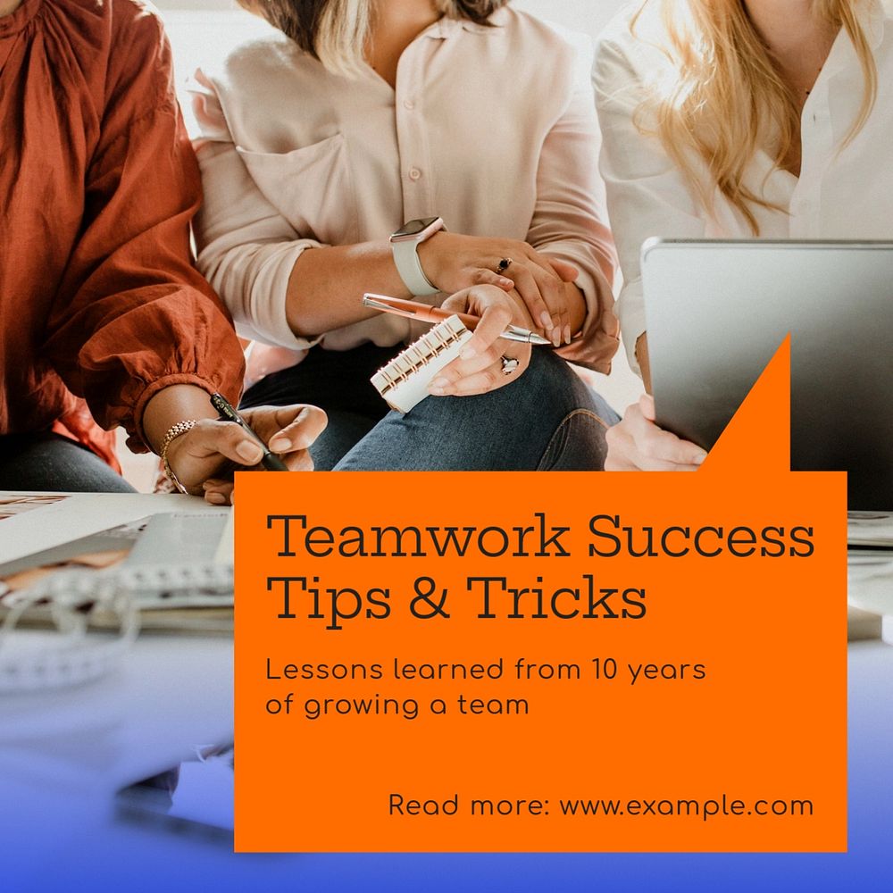 Teamwork Instagram post template, editable text