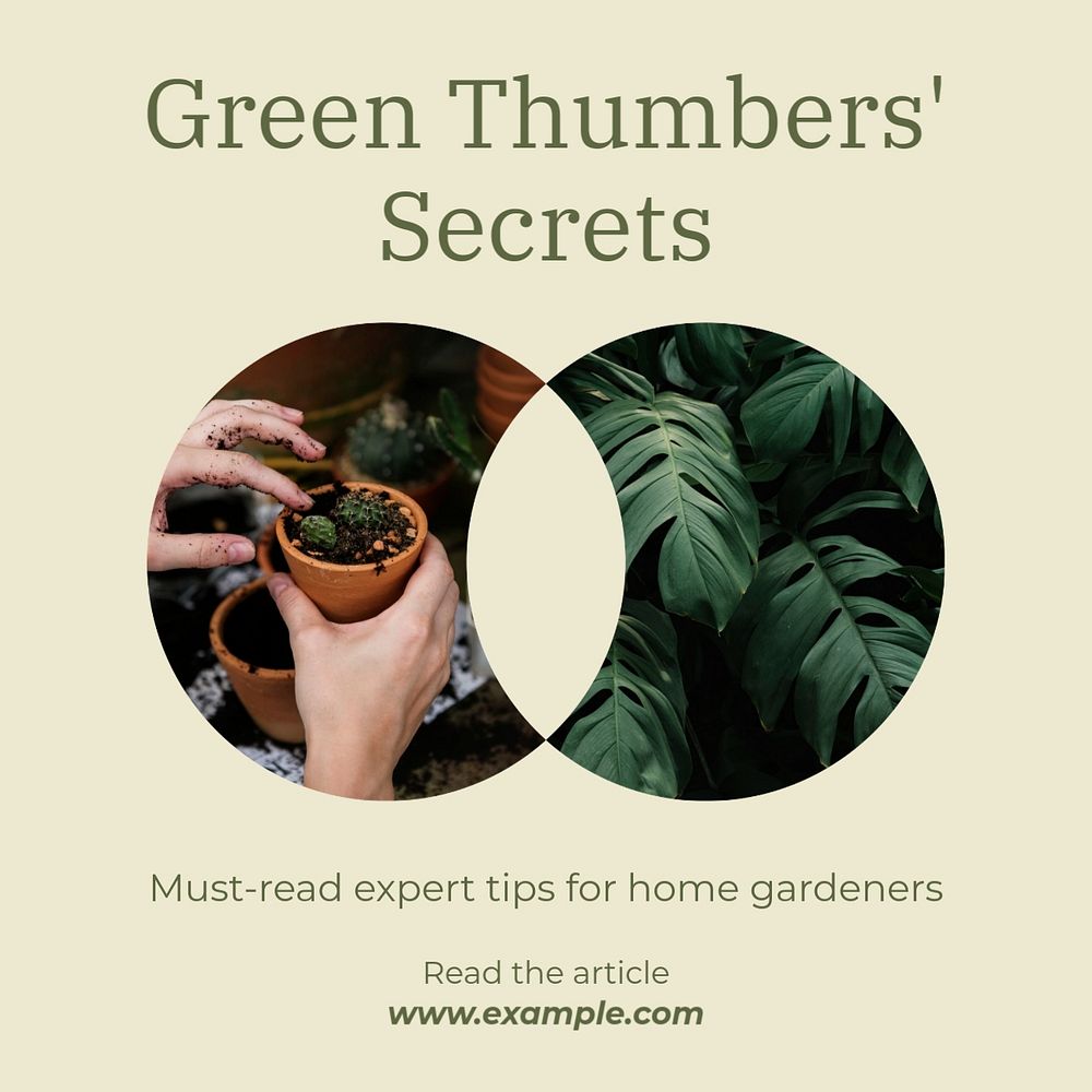 Gardening tips Instagram post template, editable design