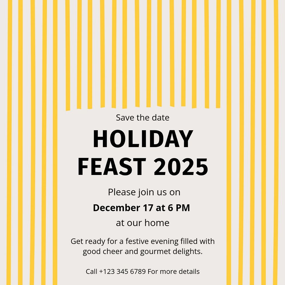 Holiday feast Instagram post template, editable design