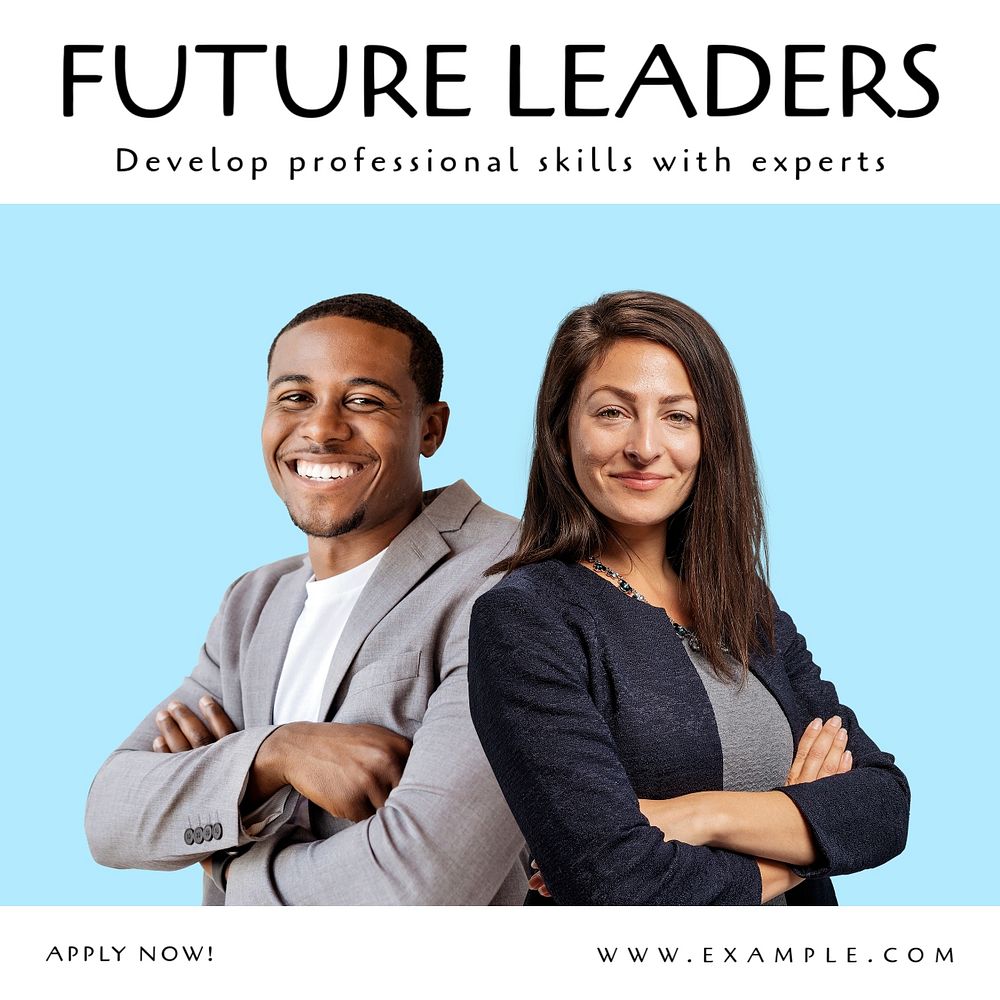 Future leaders Instagram post template, editable text