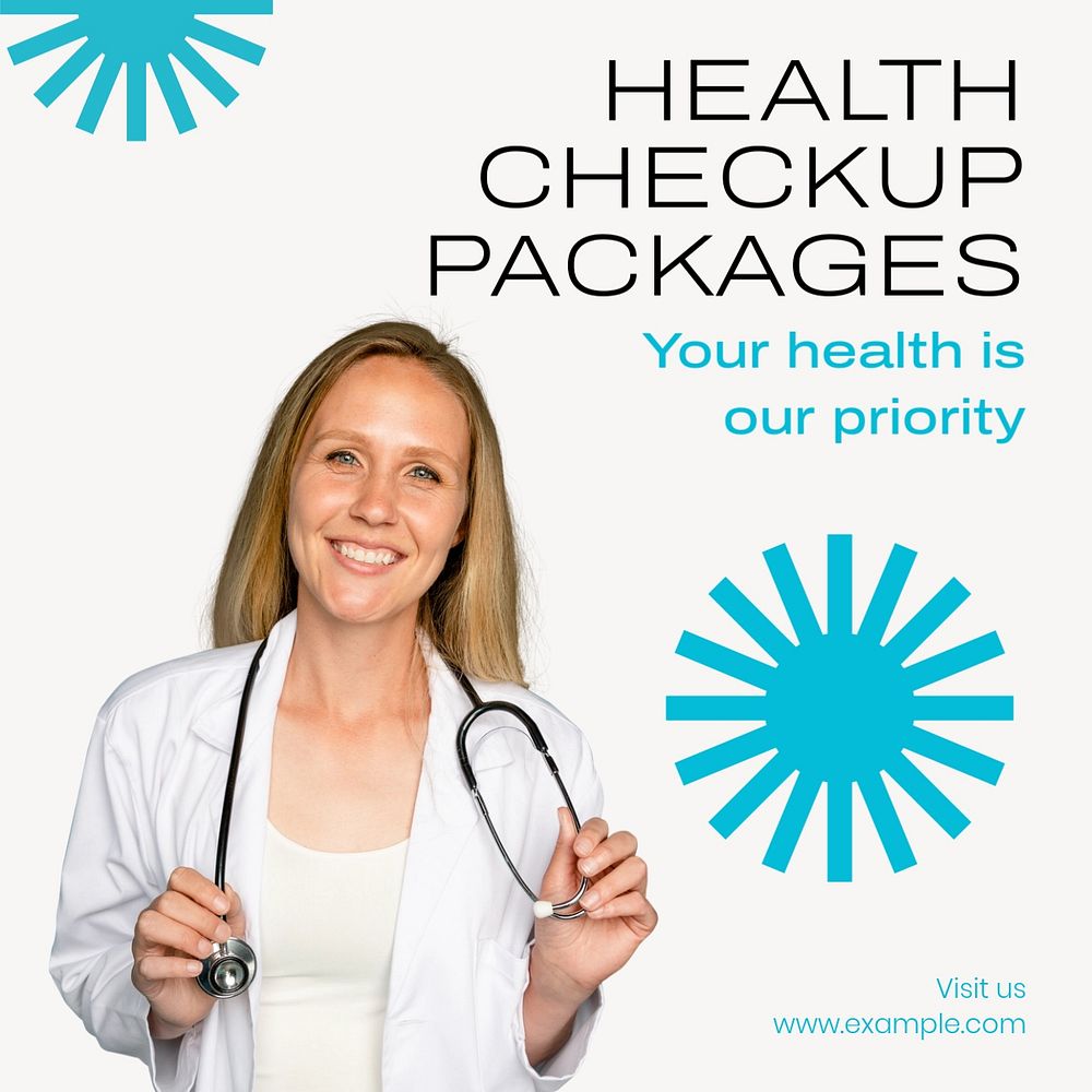 Health checkup packages Instagram post template, editable text