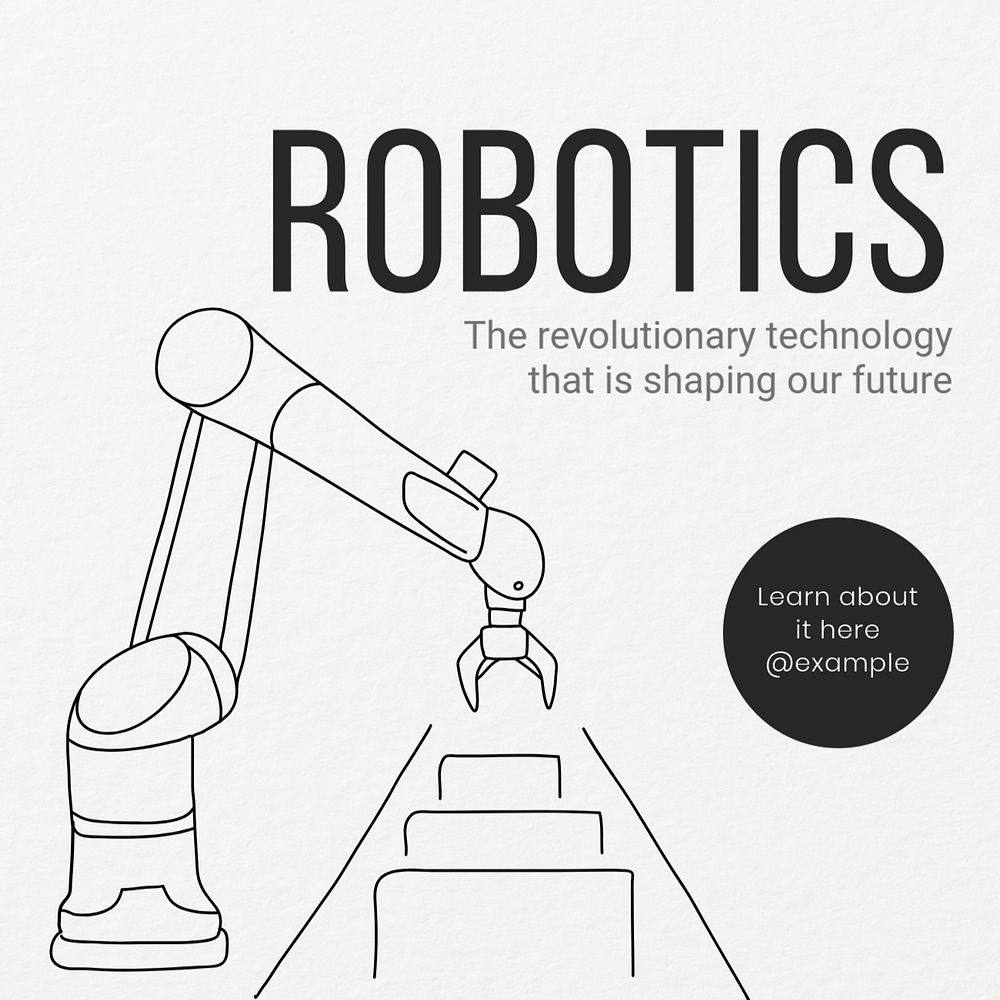 Robotics Instagram post template, editable text