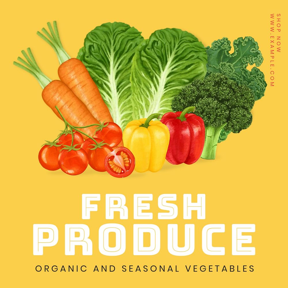 Fresh produce Instagram post template, editable text