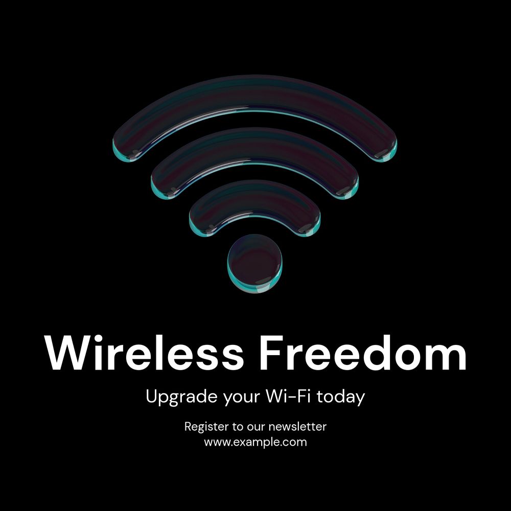 Wifi technology wireless Instagram post template, editable text