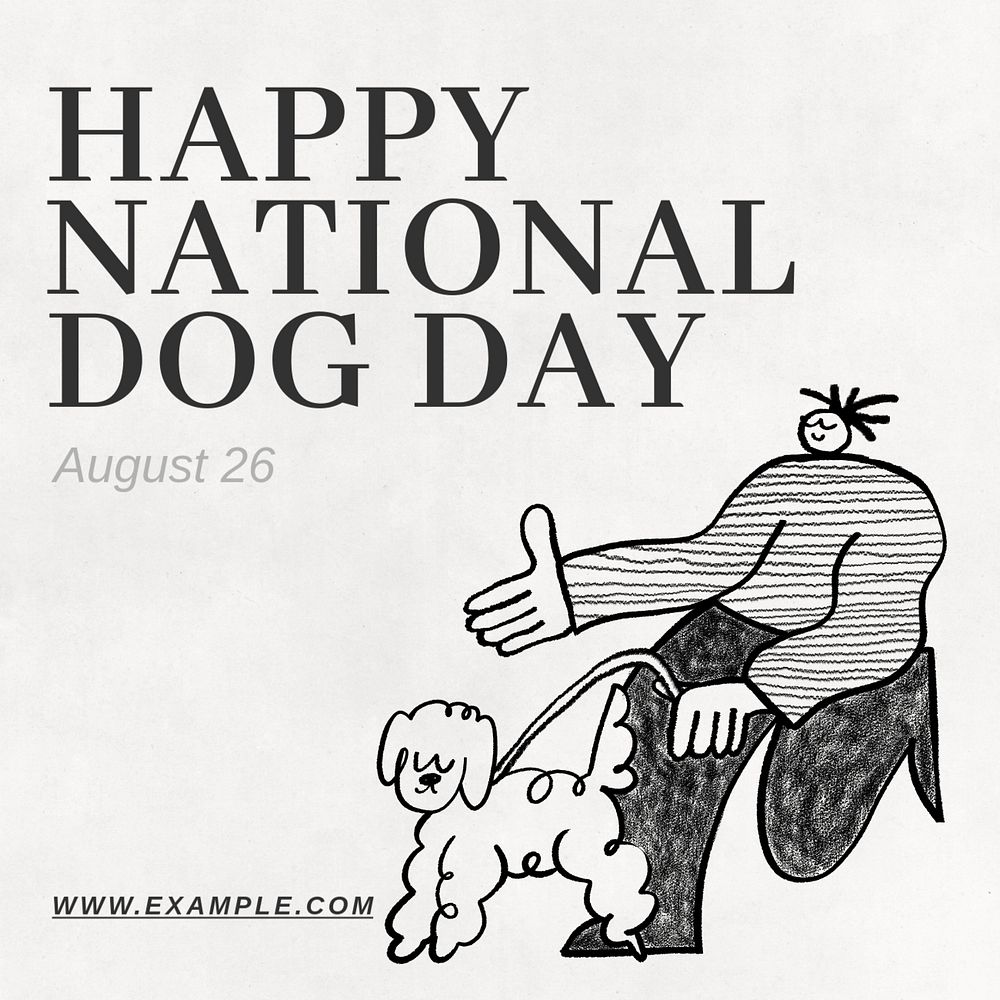 Dog day  Instagram post template, editable text