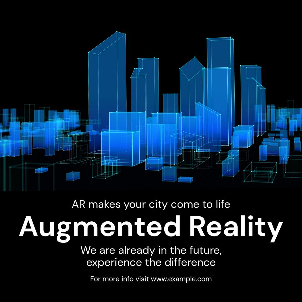 Augmented reality Instagram post template, editable text