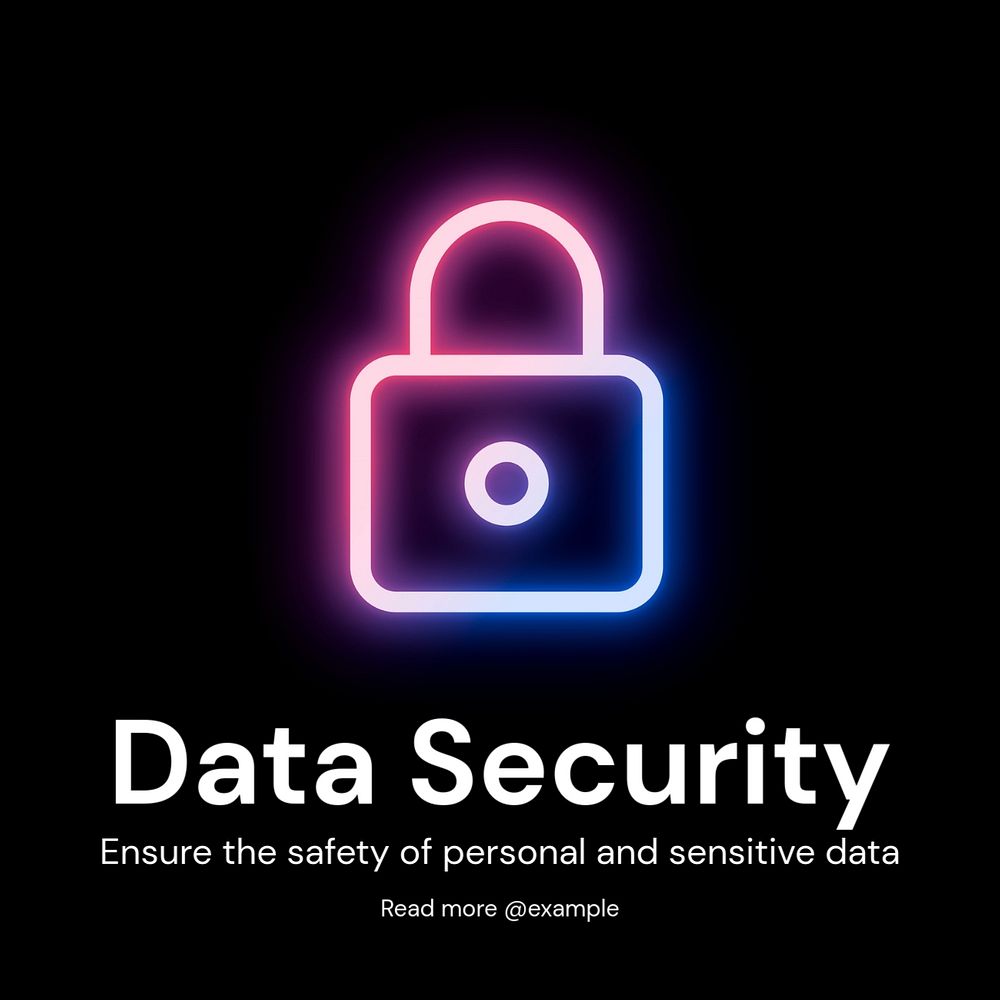 Data security Instagram post template, editable text