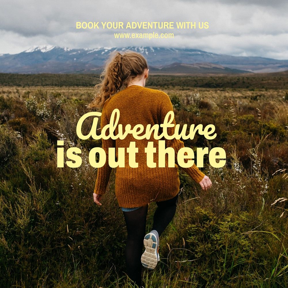 Adventure is out there Instagram post template, editable text