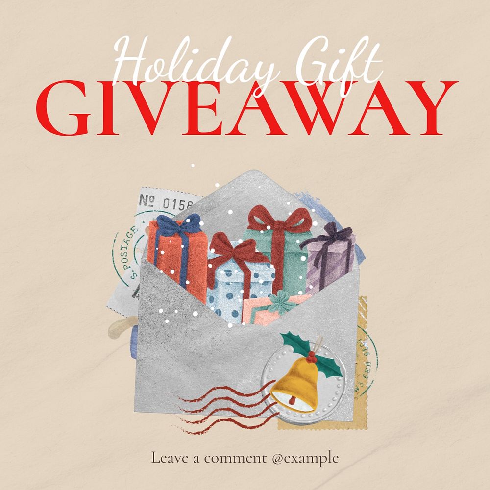 Giveaway Instagram post template, editable text