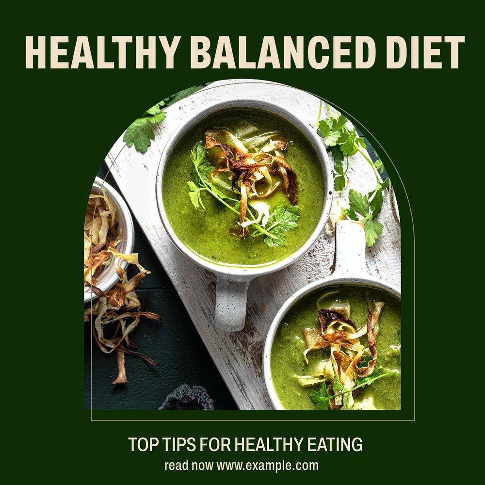 Healthy balanced diet Instagram post template, editable text