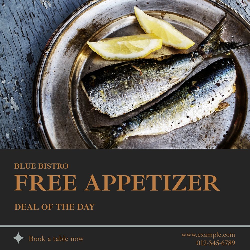 Free appetizer Instagram post template, editable text