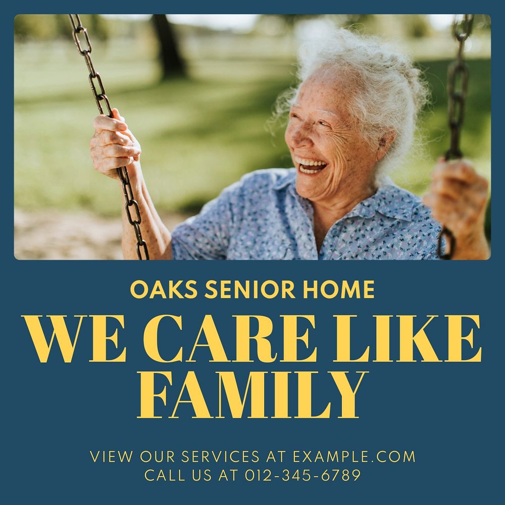 Senior home Instagram post template, editable text