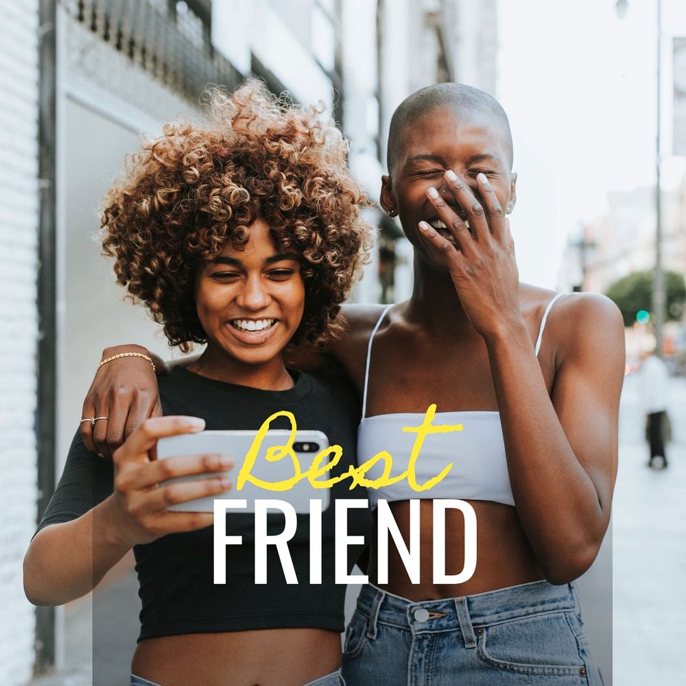 Best friend Instagram post template, editable text