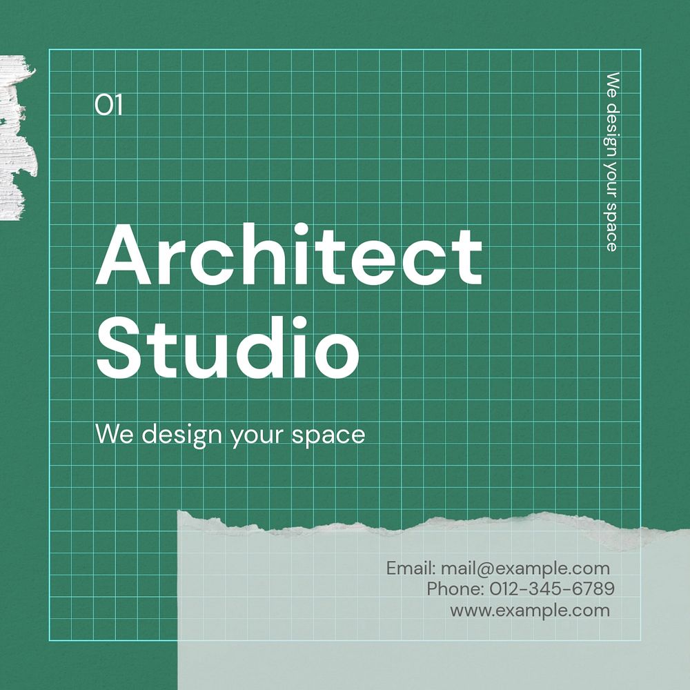 Architect studio Instagram post template, editable text