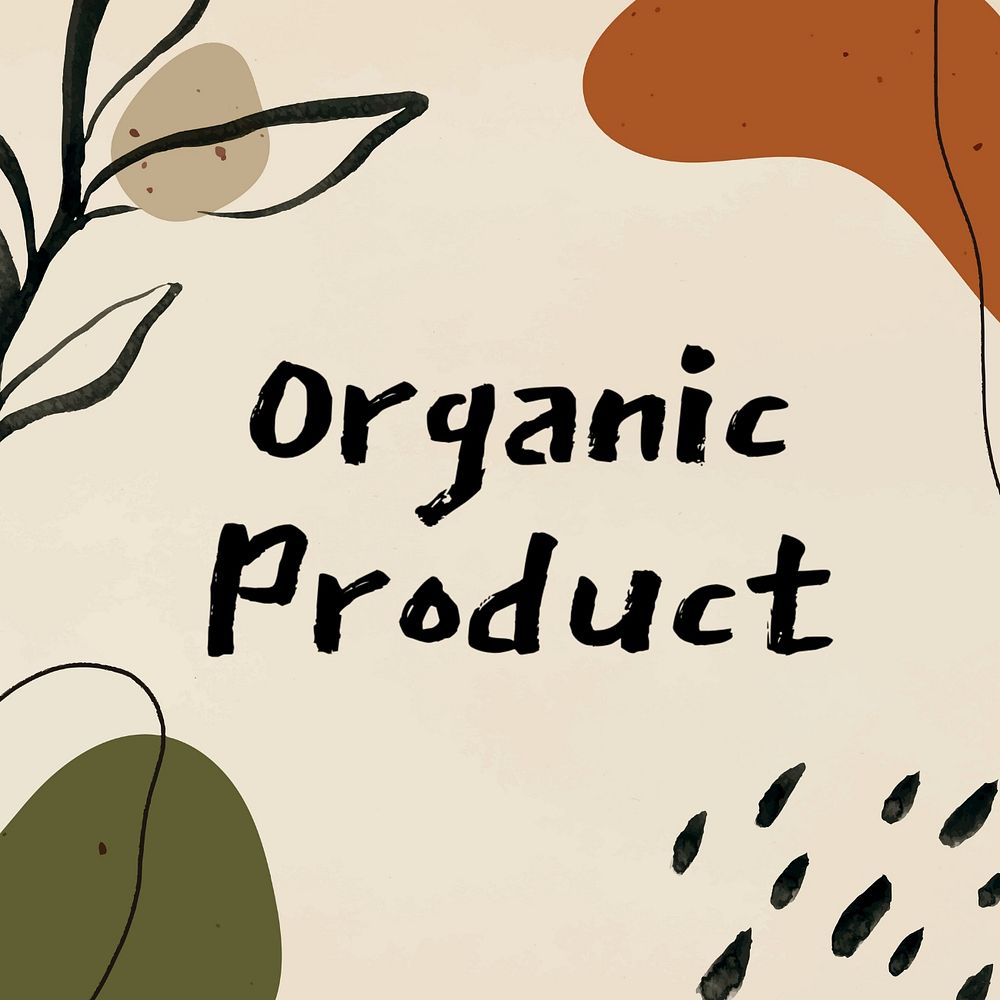 Organic product Instagram post template, editable text