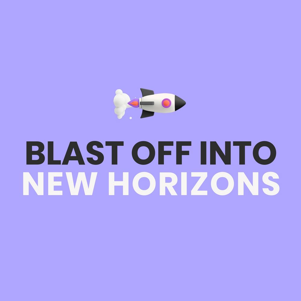 New horizons Instagram post template, editable text