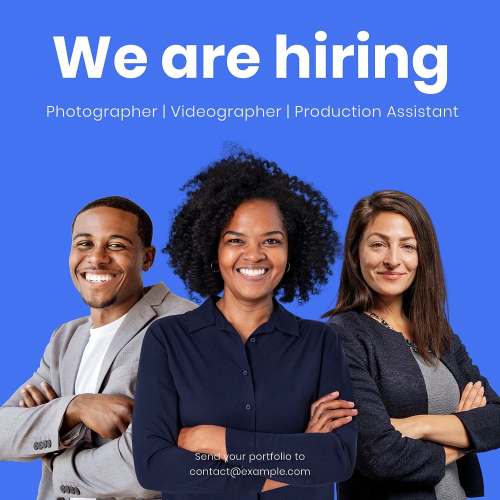 We are hiring Instagram post template, editable text