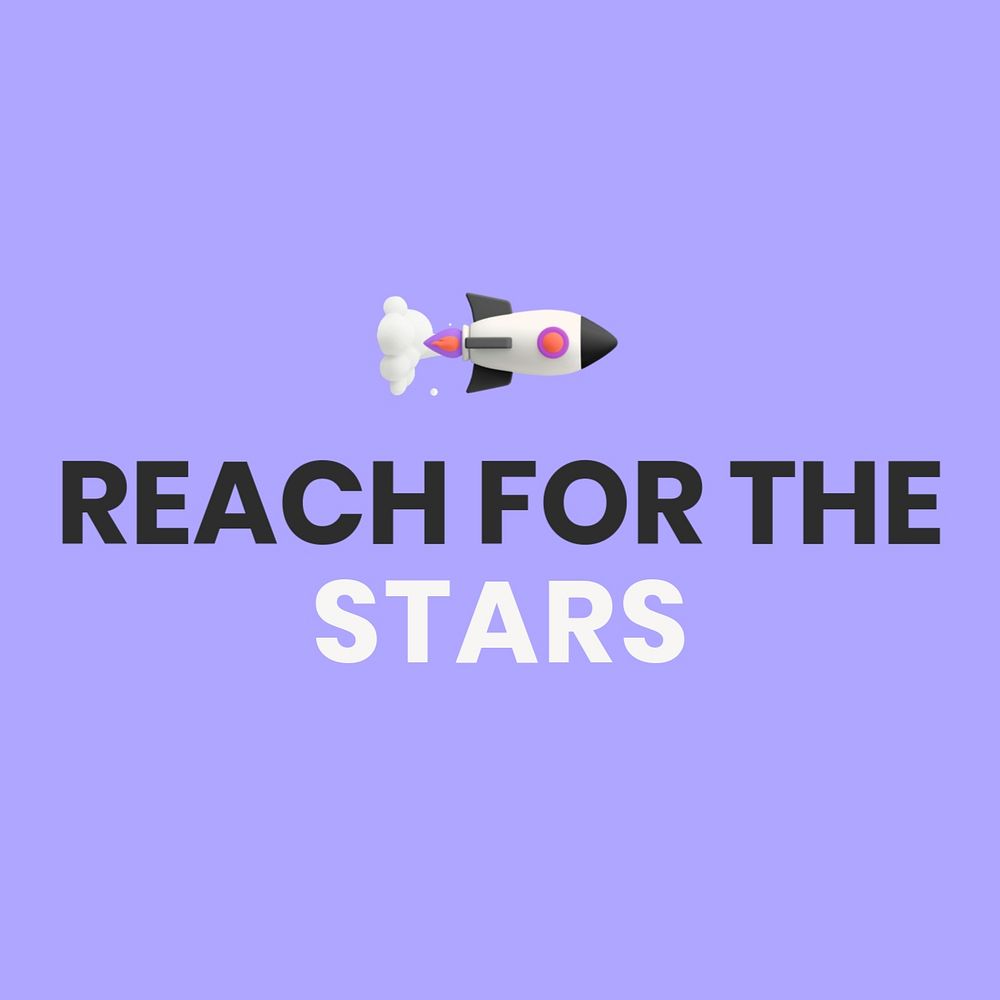 Reach for the stars Instagram post template, editable text