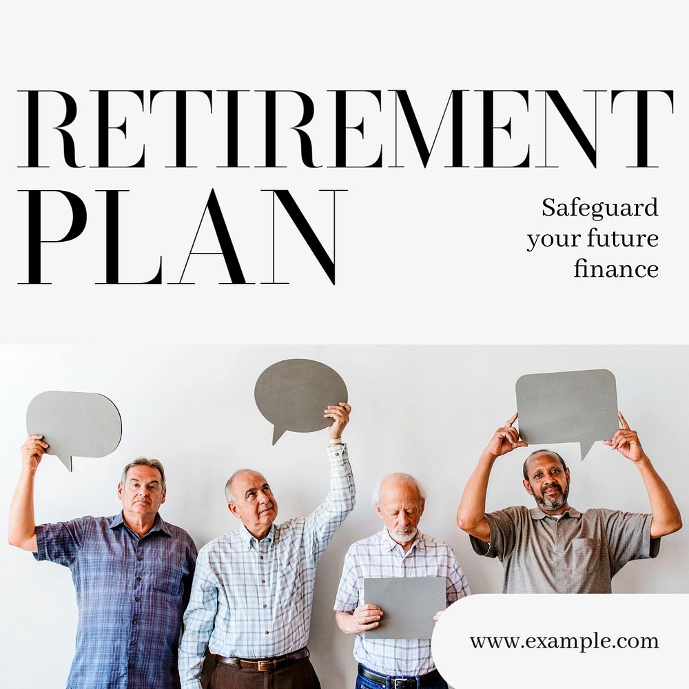 Retirement plan  Instagram post template, editable text