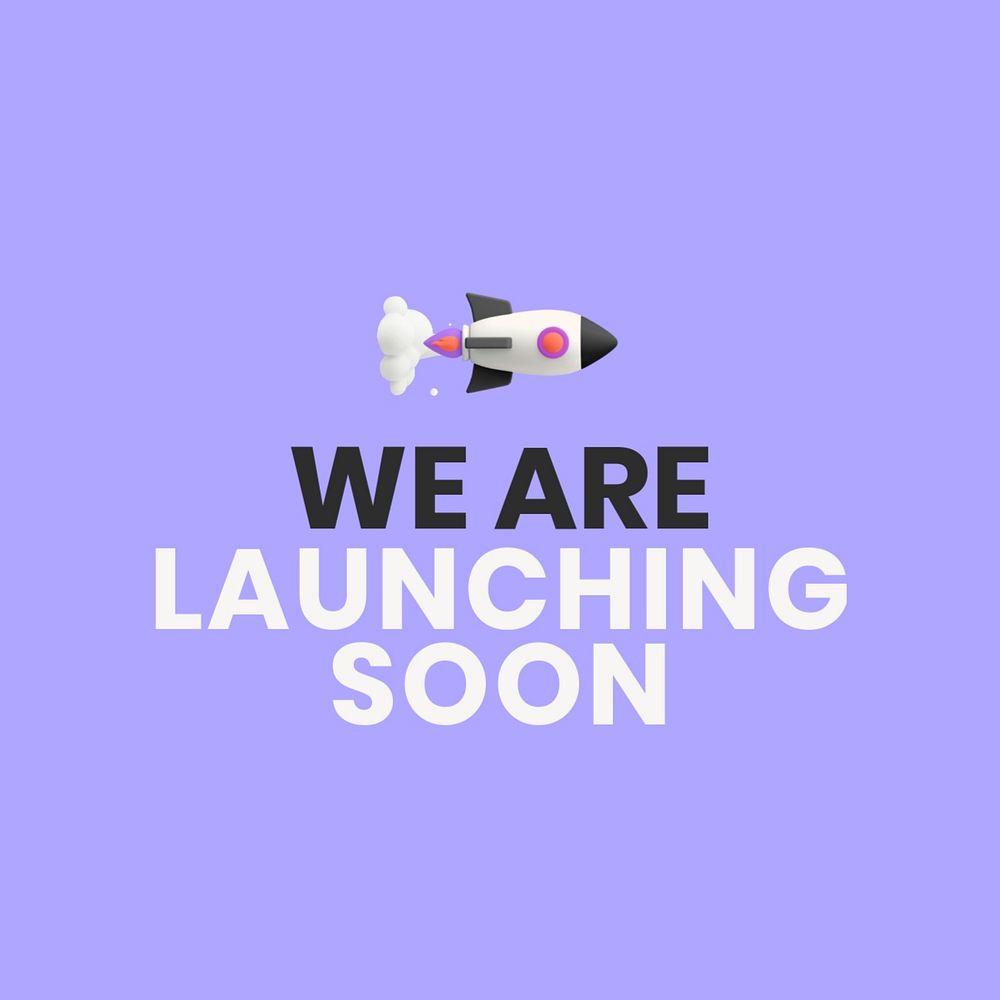 Launching soon Instagram post template, editable text