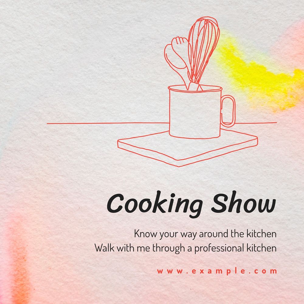 Cooking show Instagram post template, editable text