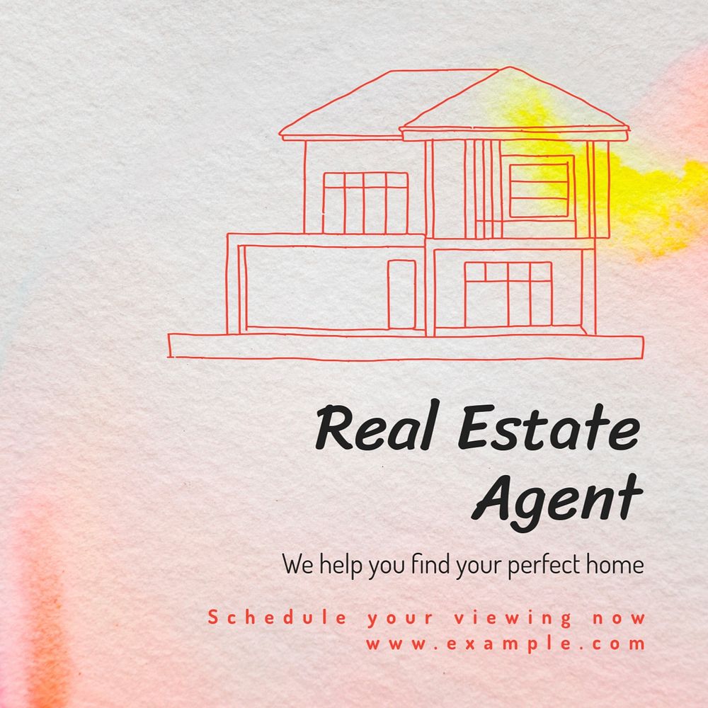 Real estate agent Instagram post template, editable text