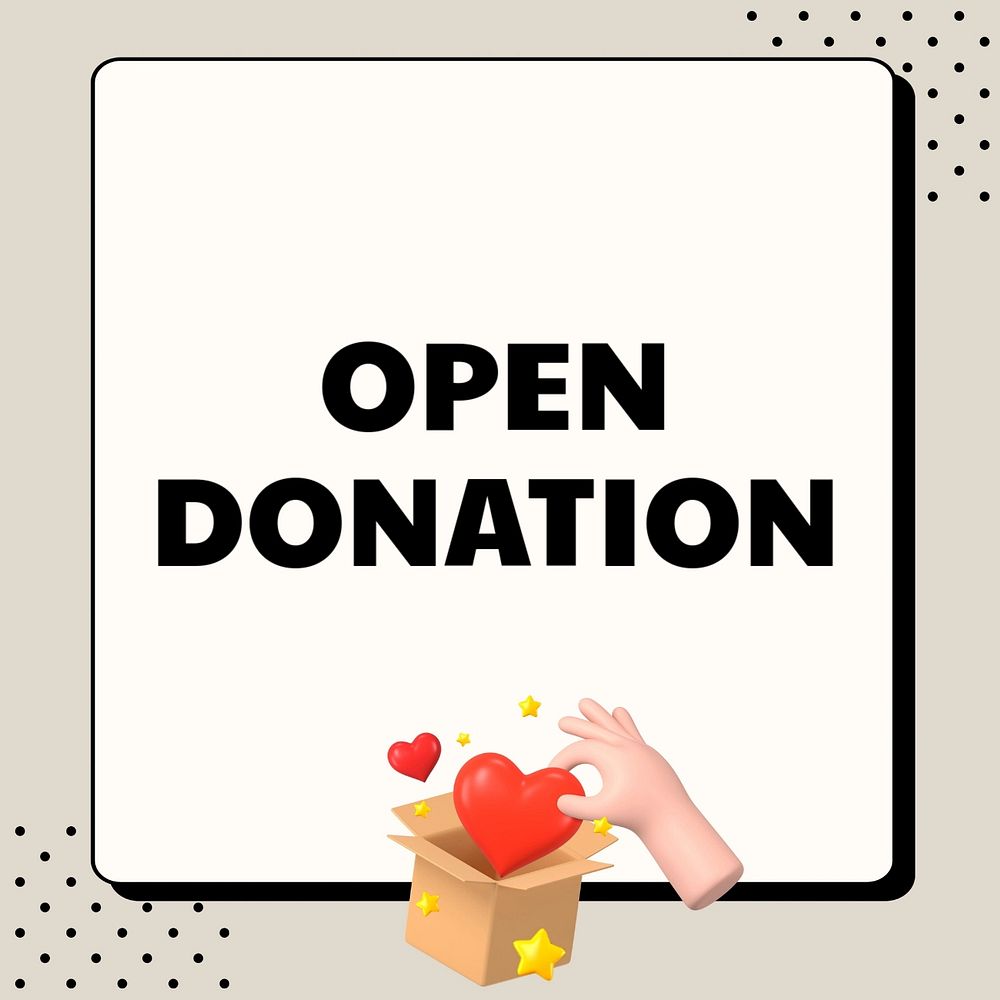 Open donation Instagram post template, editable text