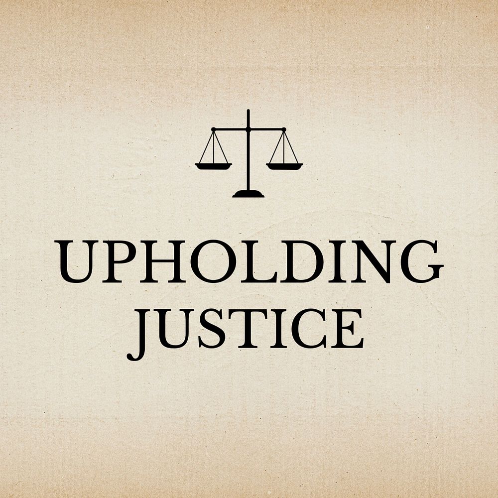 Upholding justice Instagram post template, editable text