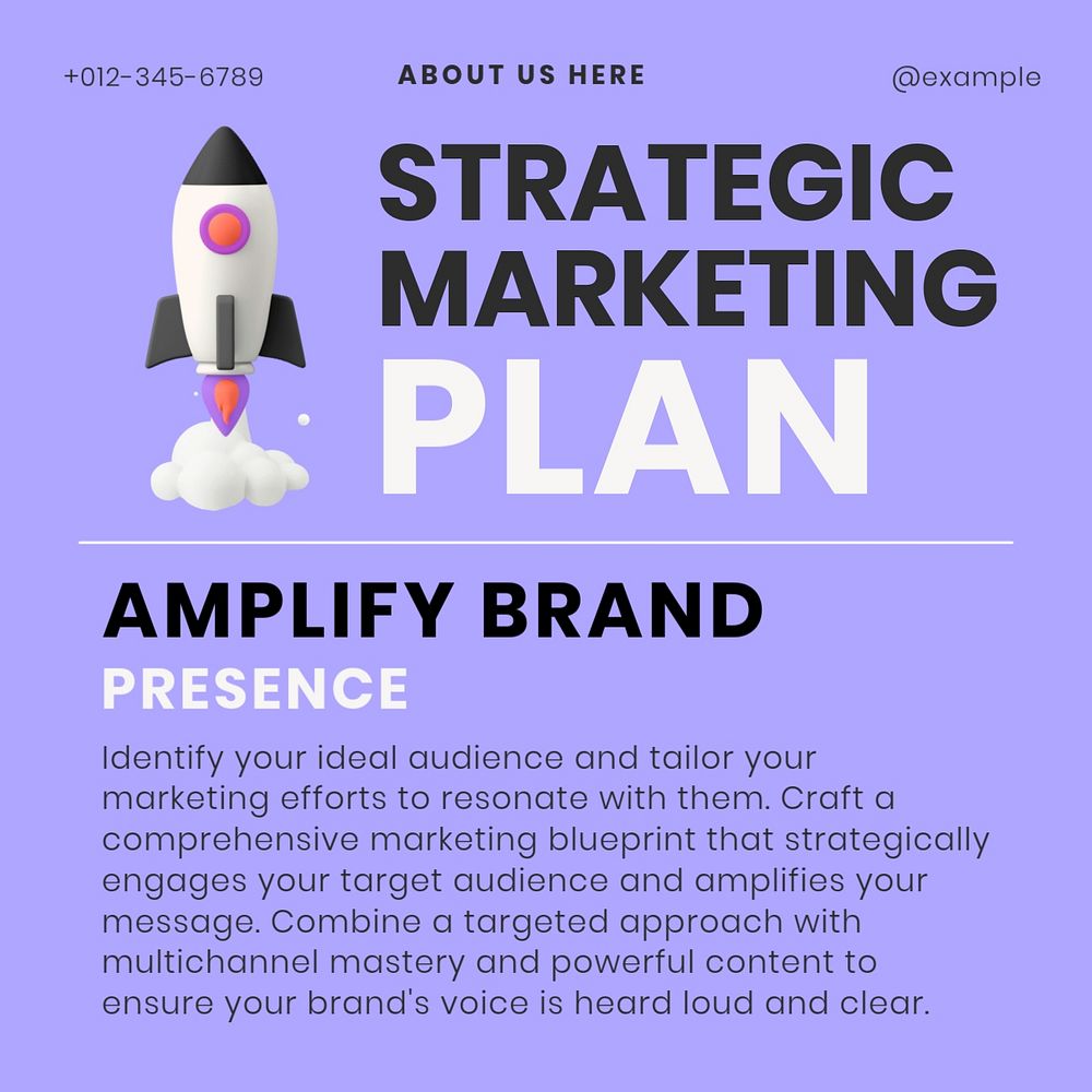 Marketing Plan Instagram post template, editable text