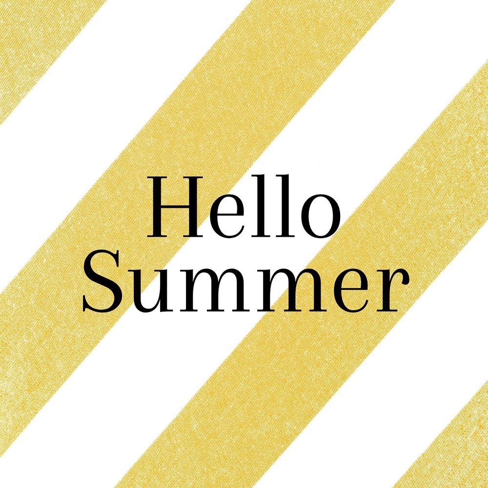 Hello summer Instagram post template, editable text