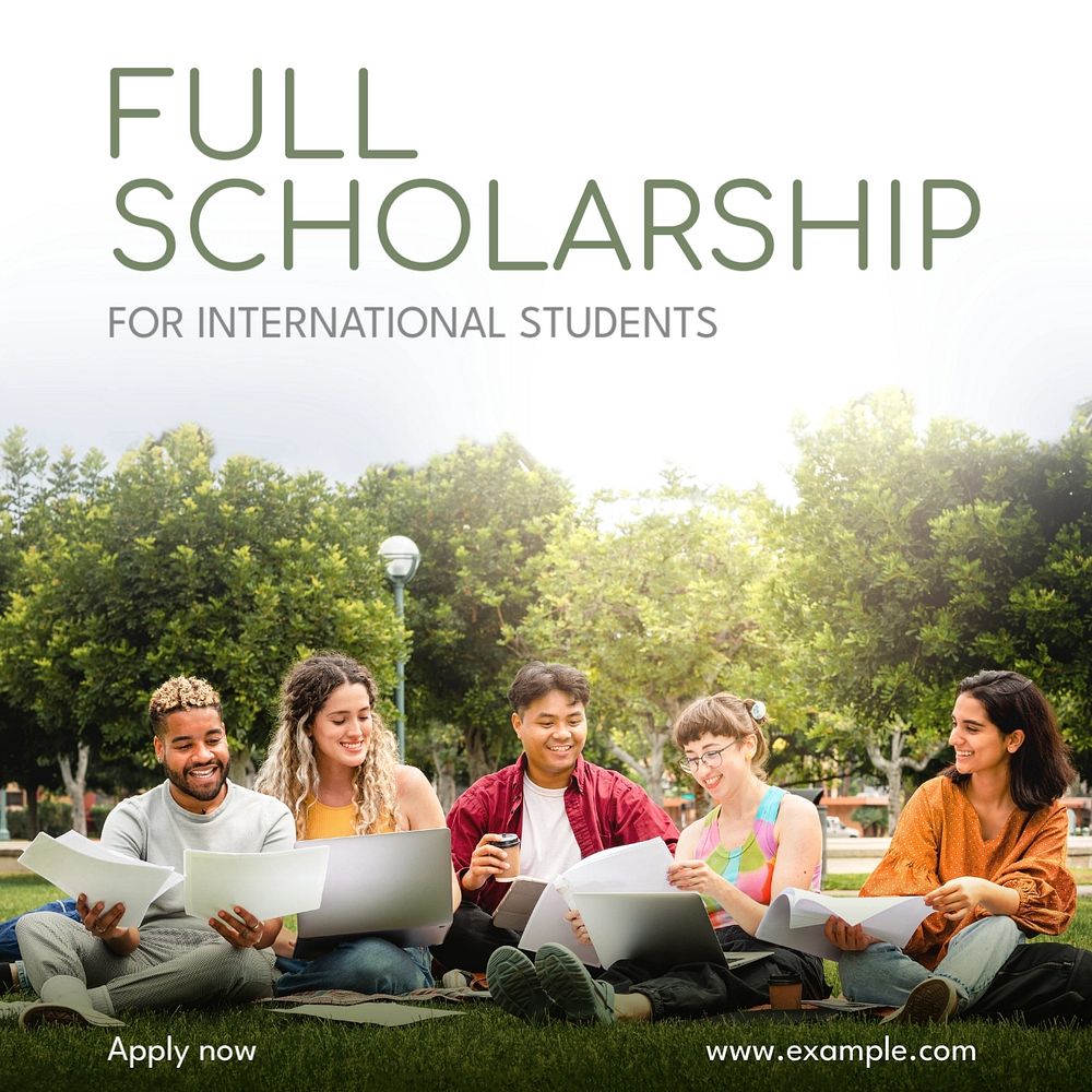 Full scholarship Instagram post template, editable text