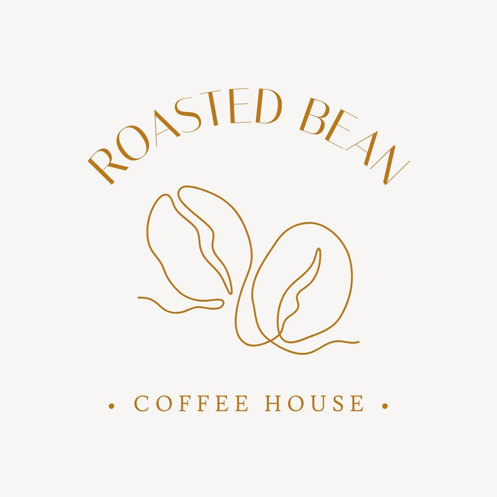 Coffee house logo template, editable text