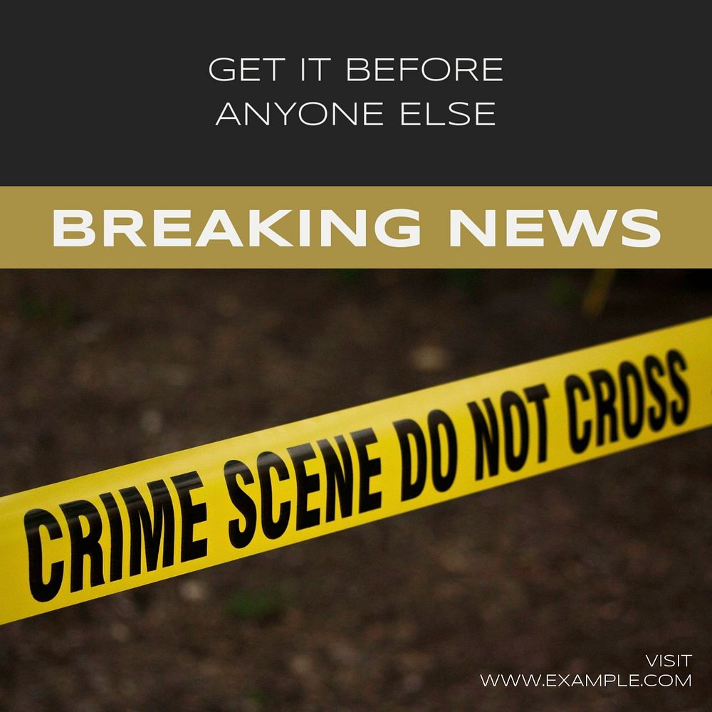 Breaking news Instagram post template, editable text