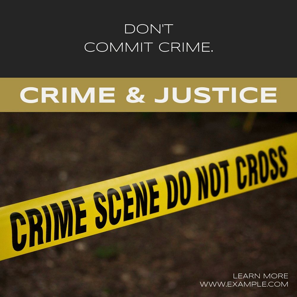 Crime & justice Instagram post template, editable text