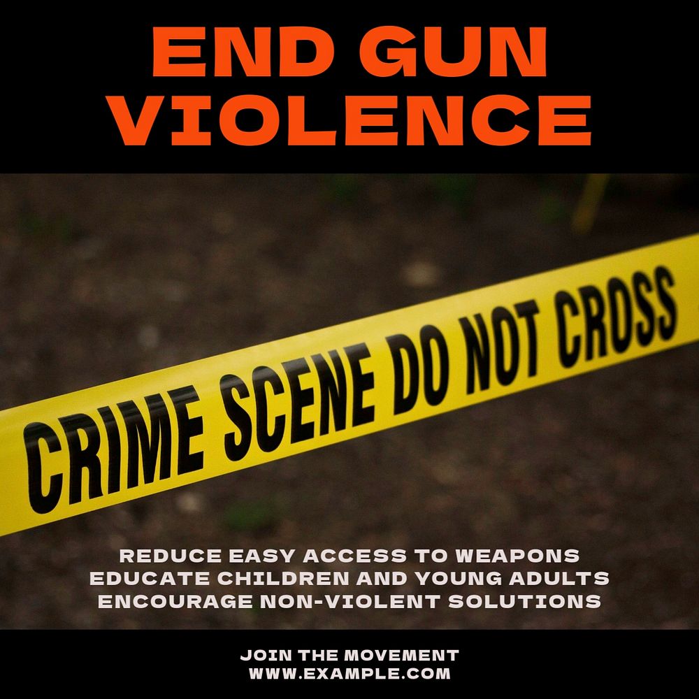 End gun violence Instagram post template, editable text