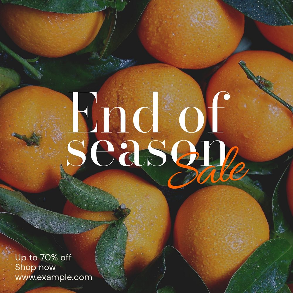 End of season sale Instagram post template, editable text