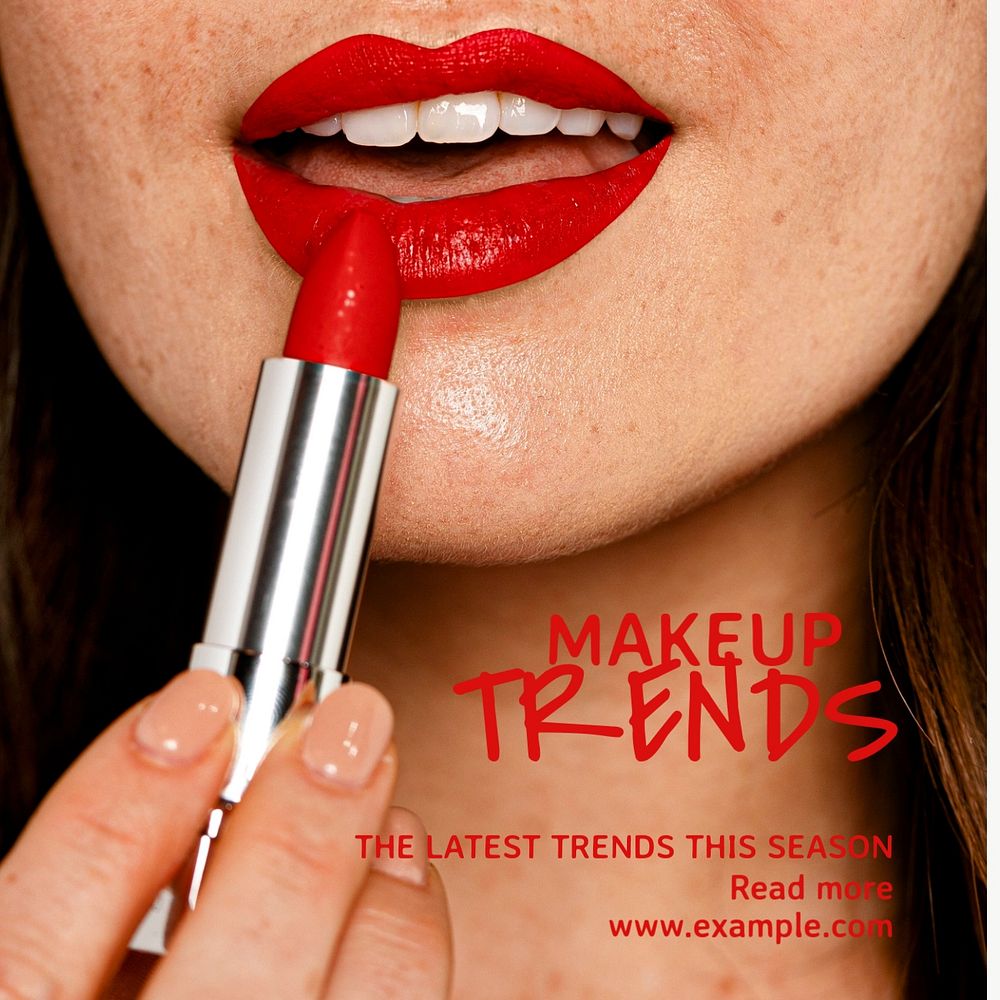 Makeup trends  Instagram post template, editable text