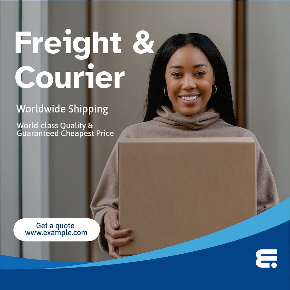 Freight & courier Instagram post template, editable text