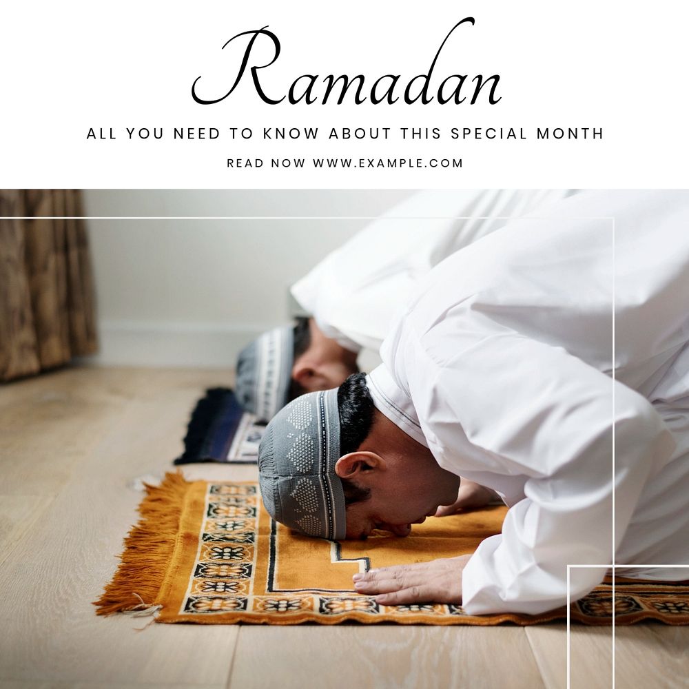 Ramadan Instagram post template, editable text