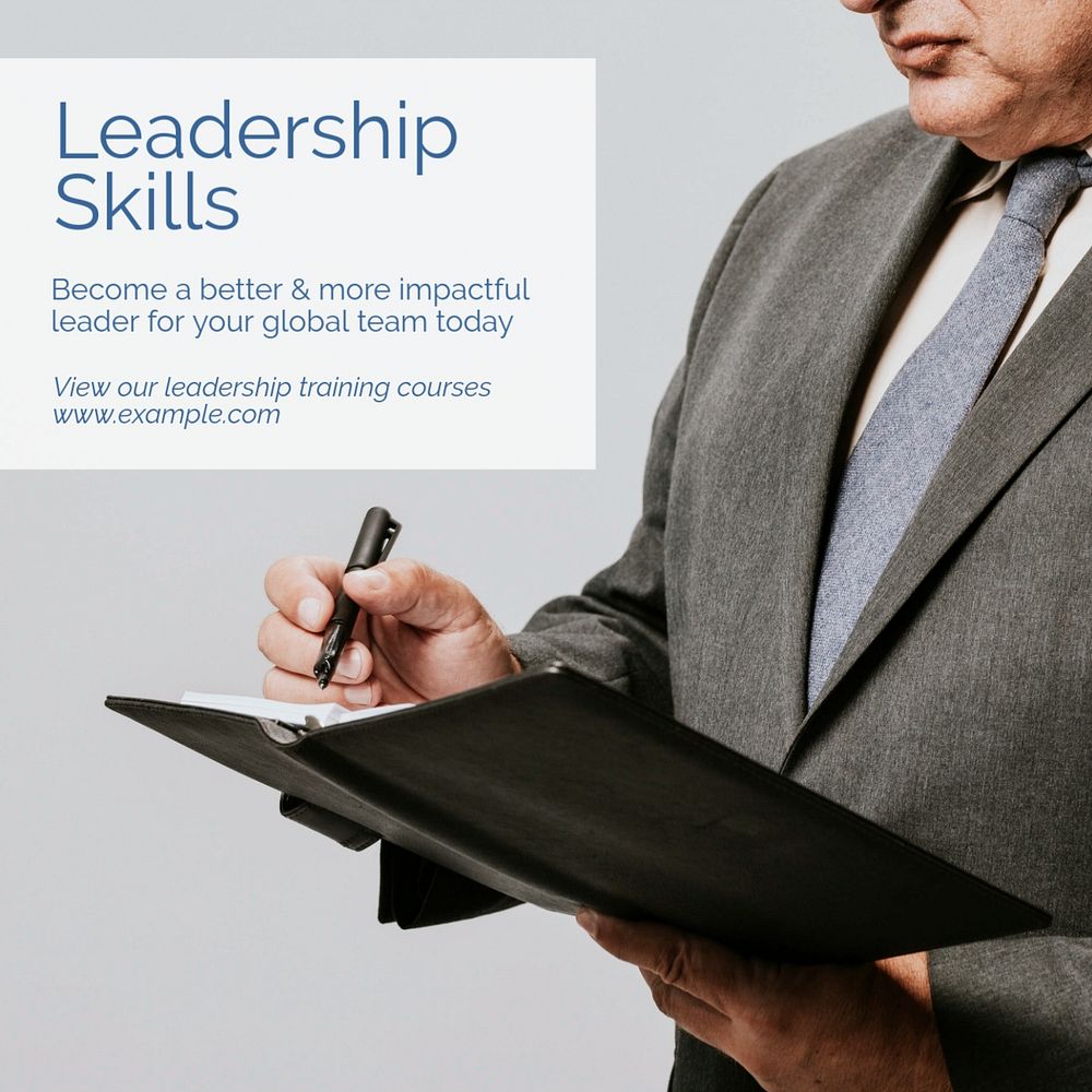 Leadership training Instagram post template, editable text