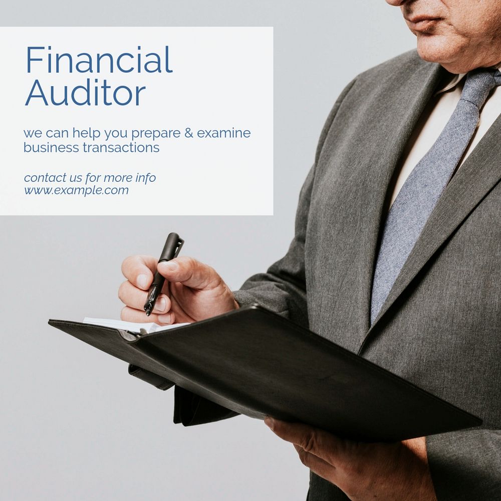 Financial auditor Instagram post template, editable text