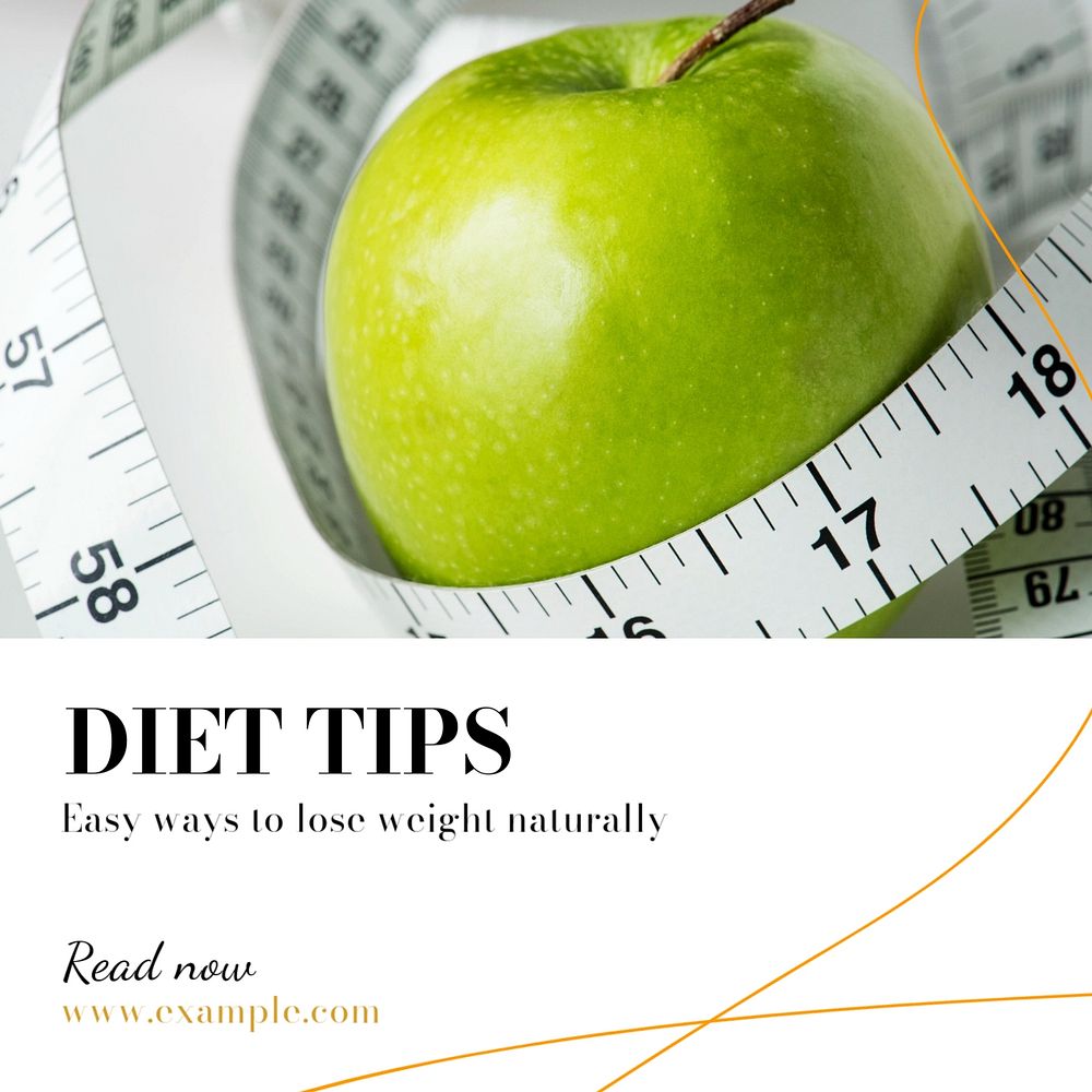 Diet tips Instagram post template, editable text